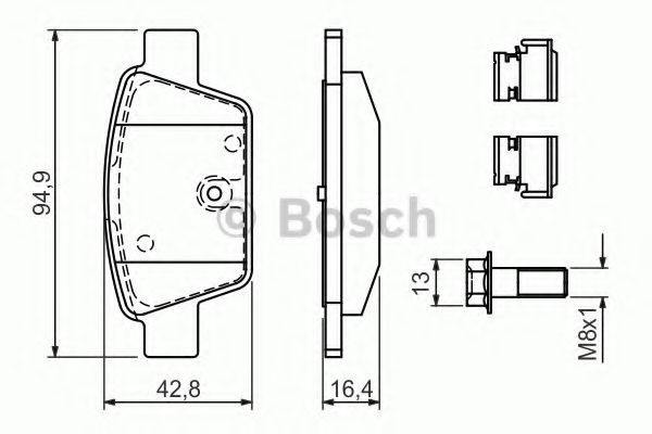 Set placute frana,frana disc FIAT STILO Multi Wagon (192) (2003 - 2008) BOSCH 0 986 494 030
