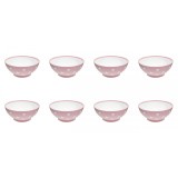 Set boluri, 8 piese, 750 ml, Plastic, Roz crin