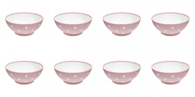 Set boluri, 8 piese, 750 ml, Plastic, Roz crin foto