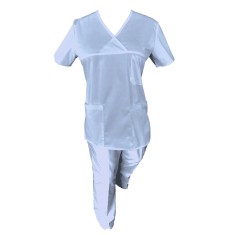 Costum Medical Pe Stil, Albastru Deschis, Model Classic - M, M