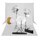 Cumpara ieftin Set studio foto cu lampi, umbrele, fundal si reflector