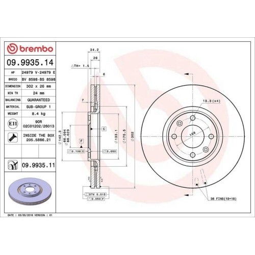 Set disc frana Citroen C4 Coupe (La) 11.04-12.13, C4 Grand Picasso I (Ua) 10.06-12.13, C4 I (Lc) 11.04-12.14, C4 I Box / Liftback (Lr) 02.05-12.10, C