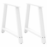 VidaXL Picioare de masă &icirc;n formă de A, 2 buc., alb, 90x(72-73) cm, oțel