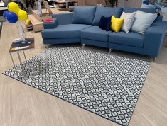 Covor Premium Belgian Model Sparta 19252-699, Marime 80 x 150 cm, Albastru, Antialergic, Polipropilena, Living, Dormitor, Sufragerie, Birou foto