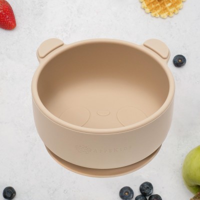 Bol din silicon cu ventuza, AppeKids, The Little Bear - Bubble Beige foto