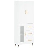 Dulap inalt, alb, 69,5x34x180 cm, lemn compozit