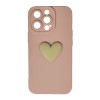 Husa compatibila cu Apple iPhone 13 Pro, model Big Heart 5D, Powder Pink, Silicon, TPU, Viceversa, Transparent, Carcasa