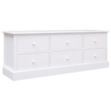 vidaXL Comodă TV, alb, 108x30x40 cm, lemn masiv de paulownia 338527