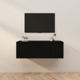 Dulapuri TV montate pe perete, 2 buc., negru, 57x34,5x40 cm GartenMobel Dekor, vidaXL