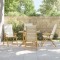 Gossi scaune bistro pliabile, 4 buc., cu perne alb crem, bambus