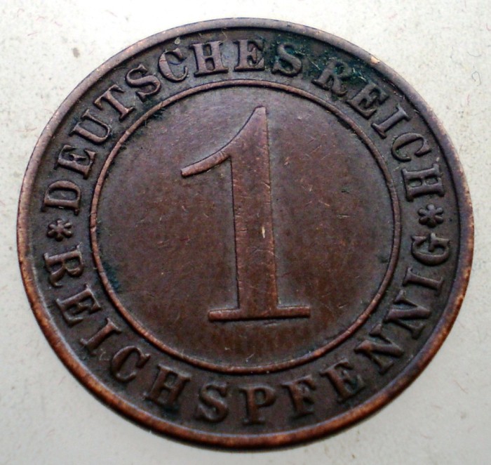 B.242 GERMANIA WEIMAR 1 REICHSPFENNIG 1935 D