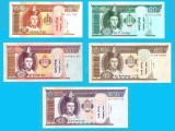 Mongolia SET 5x (p#61B+62+63+64+65) 5+10+20+50+100 Togrog 2000-2009 UNC 'Damdiny S&uuml;hbaatar'; (ROG CITITI DETALIILE!)