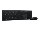 Kit Wireless tastatura si mouse LENOVO 4X31R64343, taste numerice, negru