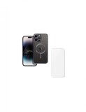 Husa si folie protectie pentru iPhone 16 Pro Max, TPU, protectie camera, MagSafe, anti-alunecare, anti-galbenire, transparenta