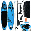 Set SUP Gonflabil Albastru 305x76x15cm, Placa Stand Up Paddle Adulti, Vasla Aluminiu, Pompa, Geanta Transport