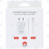 &Icirc;ncărcător de călătorie rapid Huawei 2000mAh incl. Cablu de date USB tip C alb (Blister UE) AP32