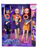 Set 3 papusi Kpop Demon hunters fashion moderne cu haine colorate si melodia originala