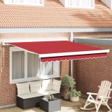 vidaXL Marchiză manuală retractabilă roșie 350x250 cm