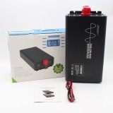 Invertor de putere cu undă sinusoidală pură Techstar&reg;, DC 24V la AC 220V, Afișaj LCD, 1000w, Pretabil Rulota, Autorulota, Camper, Barca, Casa independ