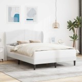 vidaXL Cadru de pat cu headboard Alb 120 x 190 cm Piele artificială 42027848