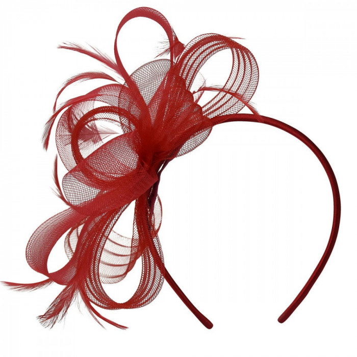 Palarie Betmar Emmabella Fascinator Rosu - Cod 3547027948