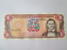 Republica Dominicana 5 Pesos Oro 1997 UNC foto