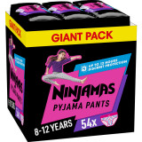 Scutece-chilotel pentru noapte Ninjamas pentru fetite, 8-12 ani, 27-43 kg, 54 buc, Pampers