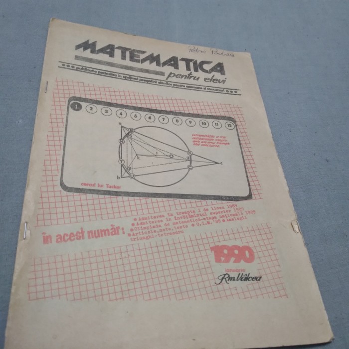 REVISTA MATEMATICA 1990 RM.VALCEA