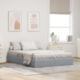 Cumpara ieftin Cadru de pat otoman Gri deschis 140 x 190 cm tesatura