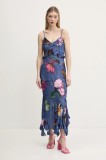Desigual rochie APOLO culoarea bleumarin, maxi, mulată, 25SWVK16