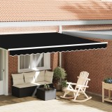 vidaXL Valanța pentru marchiză de 4.5 m Neagră 4.3x0.2 m