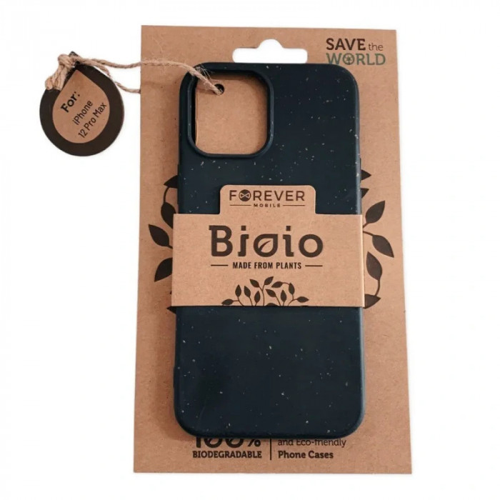 Husa Cover Biodegradabile Forever Bioio pentru iPhone 12 Pro Max Negru