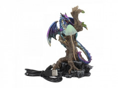 Statueta cu led dragon Aparatorul Padurii 17 cm foto