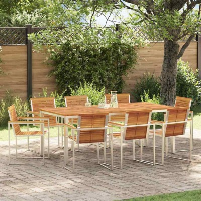 vidaXL Set de masă pentru grădină 9 pcs Lemn Solid de Acacia 3334812 foto