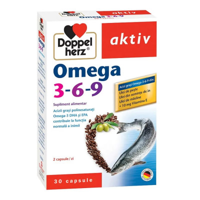 Omega 3-6-9 + vitamina E, 30 capsule, Doppelherz foto