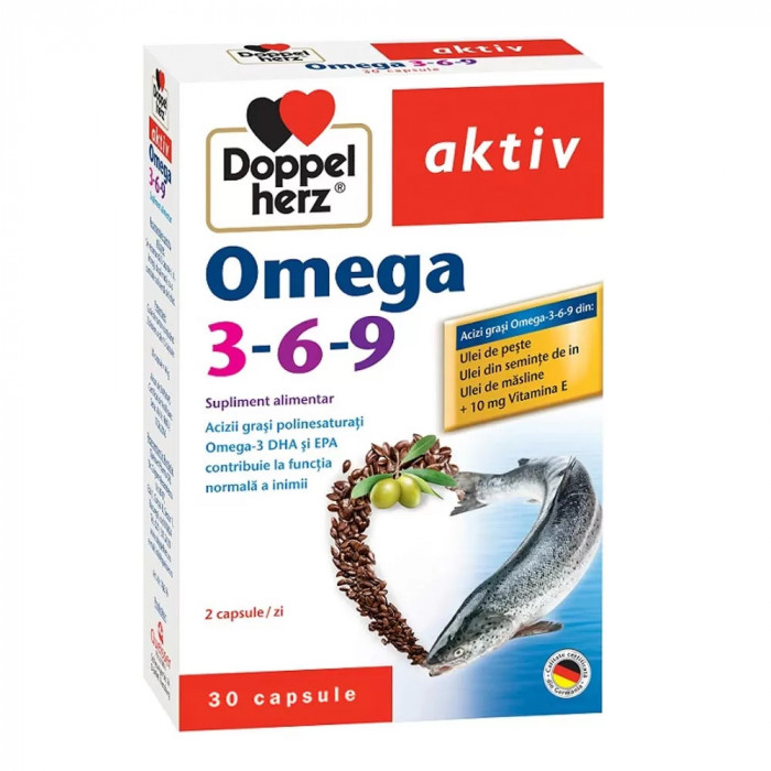 Omega 3-6-9 + vitamina E, 30 capsule, Doppelherz