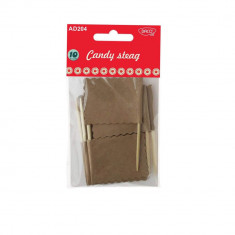 Steaguri Candy DACO, 4.5x3.5 cm, 10 Buc/Set, Material Carton, Culoare Natur, Ornament Steag, Betisoare cu Steag, Stegulete Decorative, Steaguri Decora