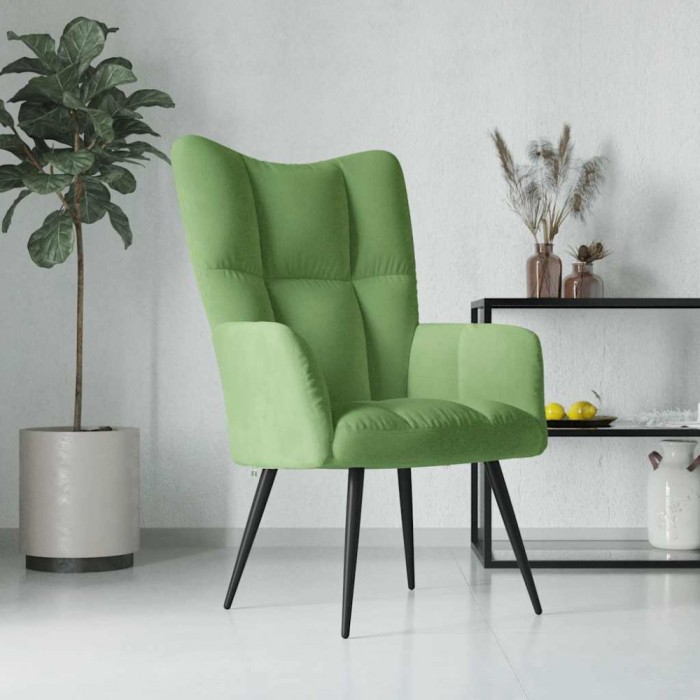 vidaXL Scaun de relaxare, verde deschis, catifea 328076