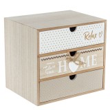 Cutie decorativa cu 3 sertare &#039;&#039;Home&#039;&#039;, Neirini, Multicolor, 20 x 15 x 18 cm