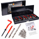 Trusa set reparatie filete stricate deteriorate M5-M12 131 piese cu insertie metalica (37003), Black