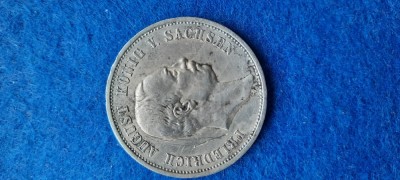 GERMANIA 3 MARK 1910 E FRIEDRICH AUGUST SACHSEN foto