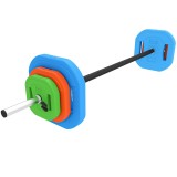 SPORTNOW Set de greutăți reglabile cu bară din oțel de 140 cm, 6 discuri 5 kg 2,5 kg 1,5 kg, 2 cleme pentru acasă și sală | Aosom Romania