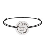 Courage - Bratara personalizata snur 90% din invatare este incurajare din argint 925