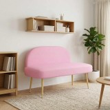 vidaXL Bancă tapițată cu spătar Roz 110 x 60 x 76 cm Poliester 42040768