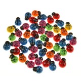 Buburuze din lemn pentru activitati crafts,multicolor,1.5 cm,50 bucati