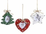 Cumpara ieftin Set 3 ornamente brad Craciun, rame foto 9x10 cm