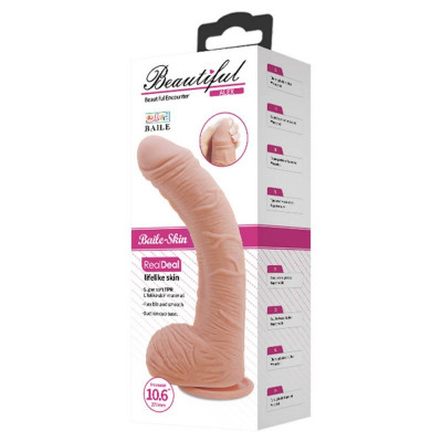 Dildo XXL Realistic pentru stimularea punctul G, cu scrot si ventuza, Beautiful Alex, [ 28cm x 5 cm ] foto