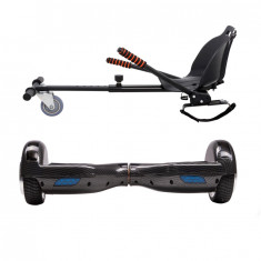 Pachet COMBO: Hoverkart (Hoverseat, scaun) si Hoverboard Negru Carbon, 6,5 inch cu geanta cadou, motor de 700W foto