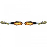Semnalizator LED universal pentru motocicleta + lumina de pozitie neagra Hatch/Rush cu E-Mark Performance AutoTuning