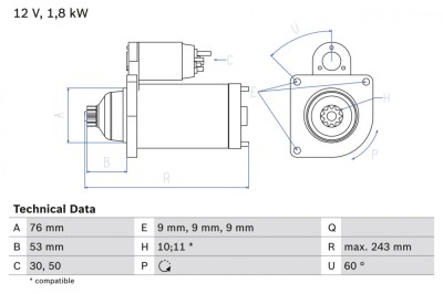 BOSCH 0 986 016 990 starter foto